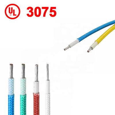 UL3075 سلك جدائل سيليكون فايبر جلاس 10AWG بجهد تصنيف 600 فولت ودرجة حرارة تصنيف 200 درجة مئوية للسخانات الصناعية